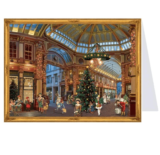Christmas Shopping Advent calendar greeting card in approximately A6 postcard size
